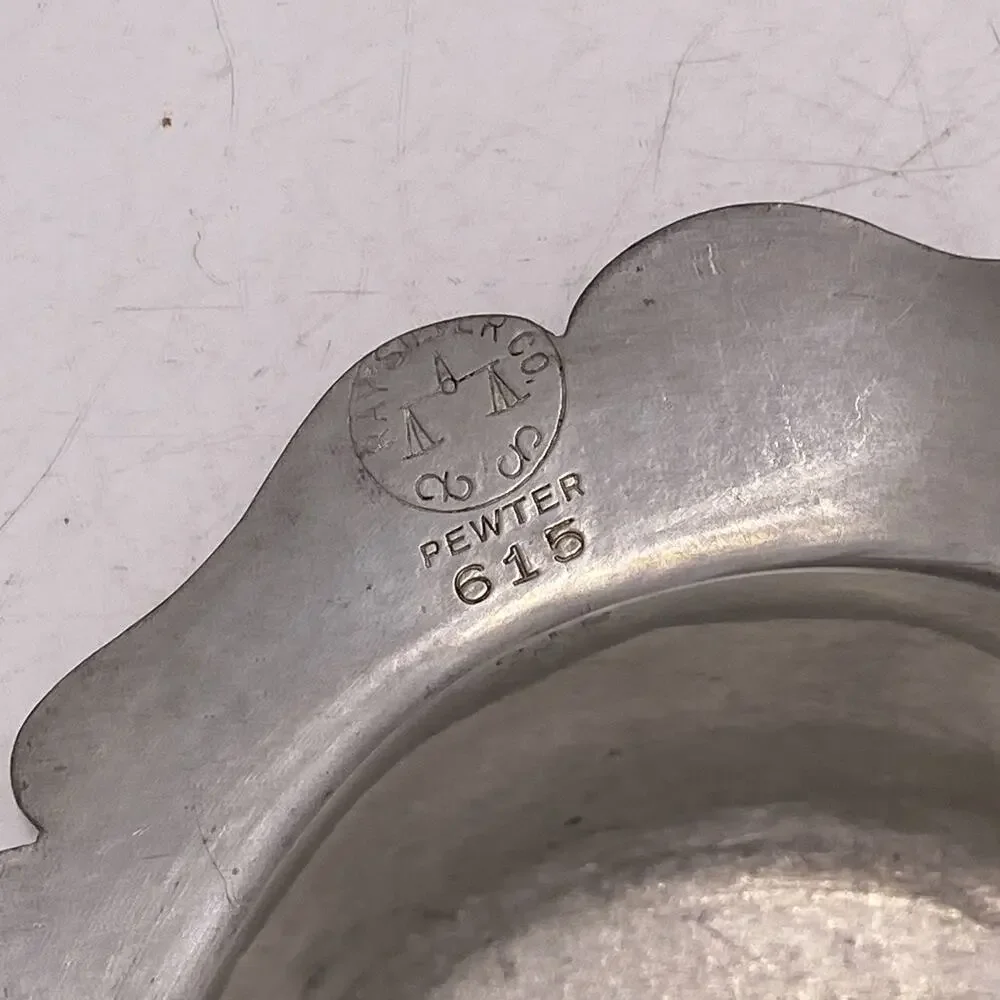 Antique Ray Silver Co Silver Plated Pewter Dish